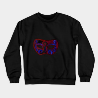 Red Black & Blue Masquerade Mask Crewneck Sweatshirt